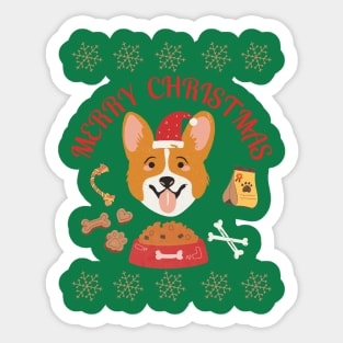 Merry Christmas Santa Dog Funny Dog and Cute Dog Lovers Sticker